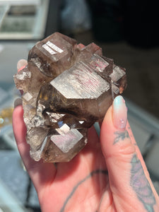 Covellite in Quartz Elestial/ Natural